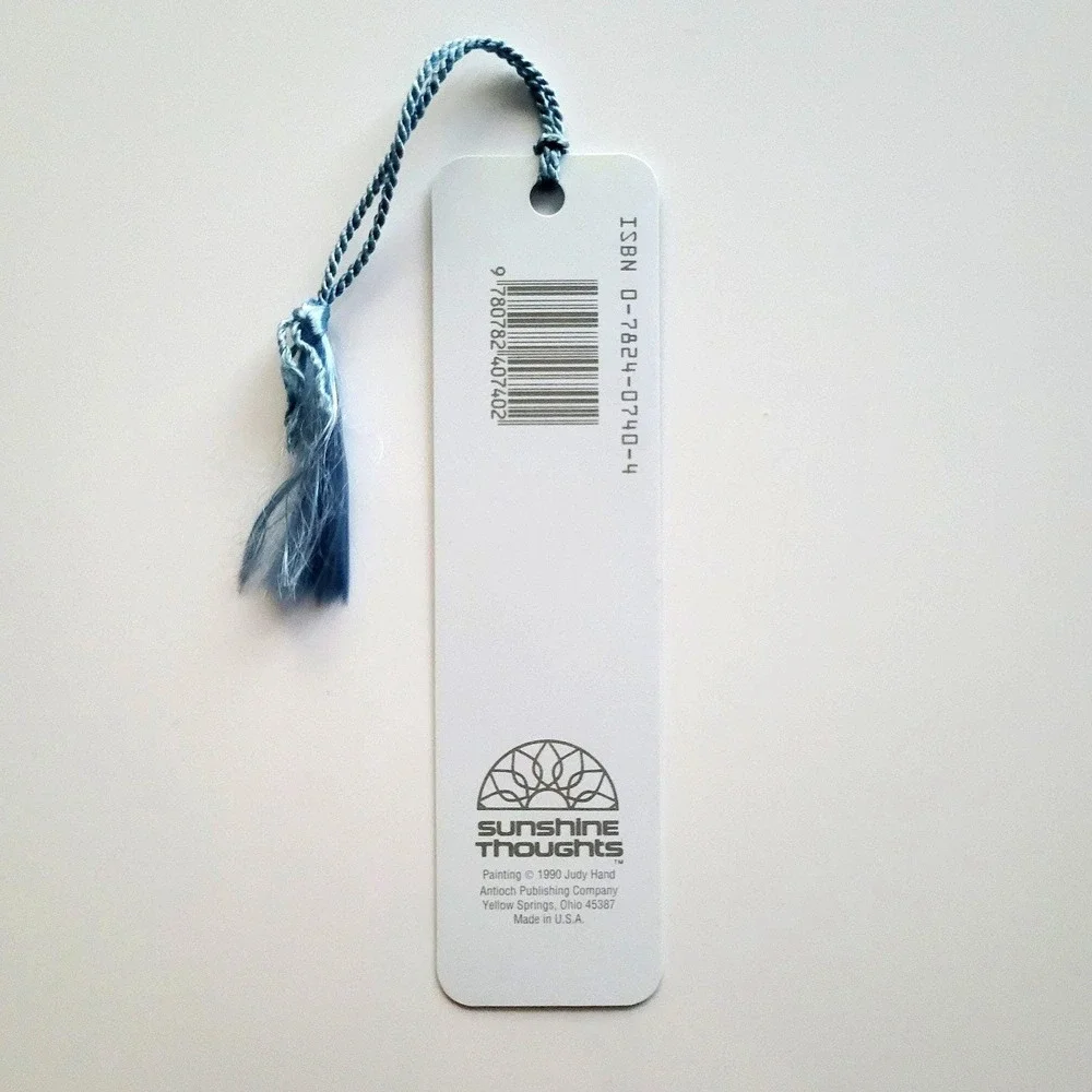 Vintage 90s Dolphins Bookmark, Judy Hand, Flipper Tassel, 1990 Sunshine Thoughts